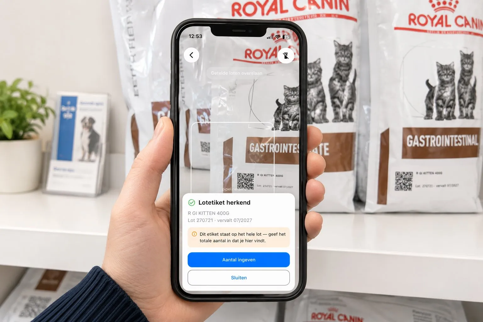 Scan du code-barres d’un produit pour l’inventaire